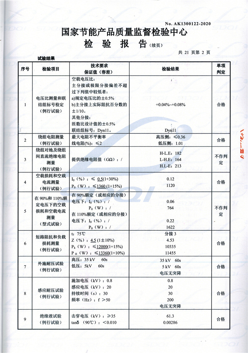 高低压试验报告-S11-1250丰满丰满丰满油浸式变压器-2.jpg